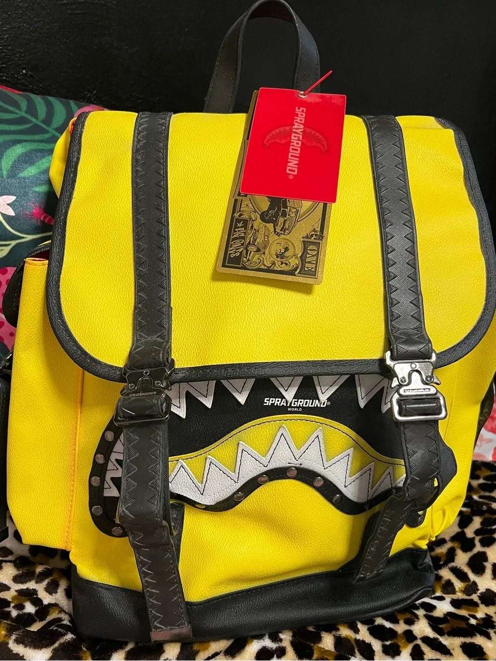 Sprayground Yellow Shark Jaw Backpack - Men's Bag